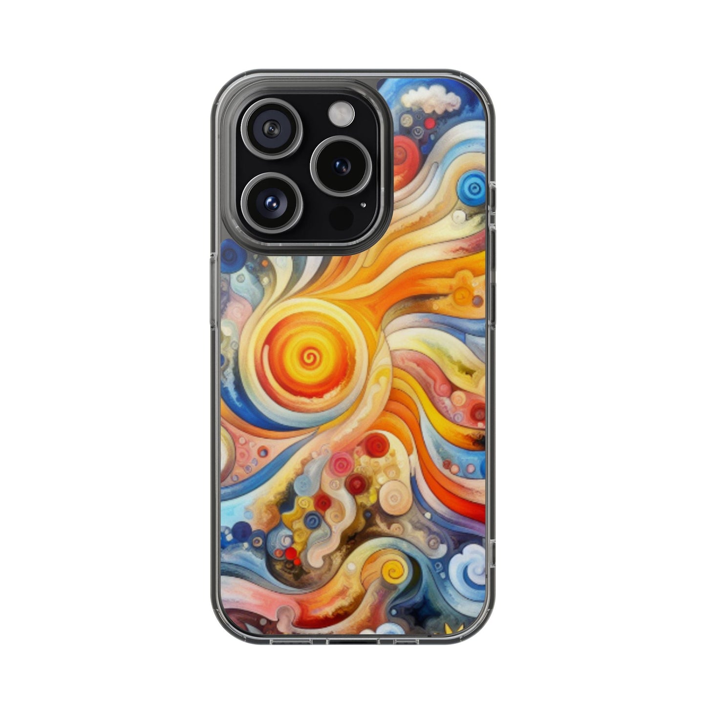 Colorful Abstract Swirl Clear Phone Case