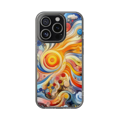 Colorful Abstract Swirl Clear Phone Case
