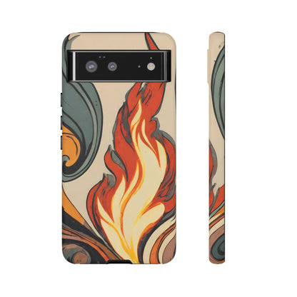 Artistic Flames Abstract Tough Phone Case
