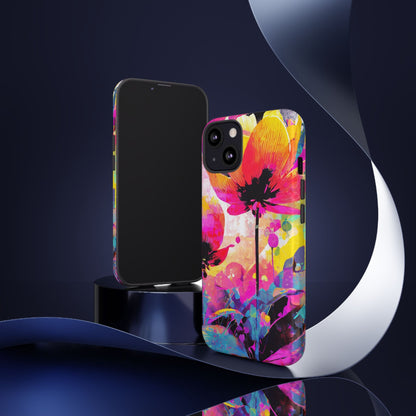 Neon Floral Tough Phone Case