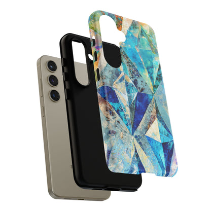 Diamond Blue Abstract Tough Phone Case