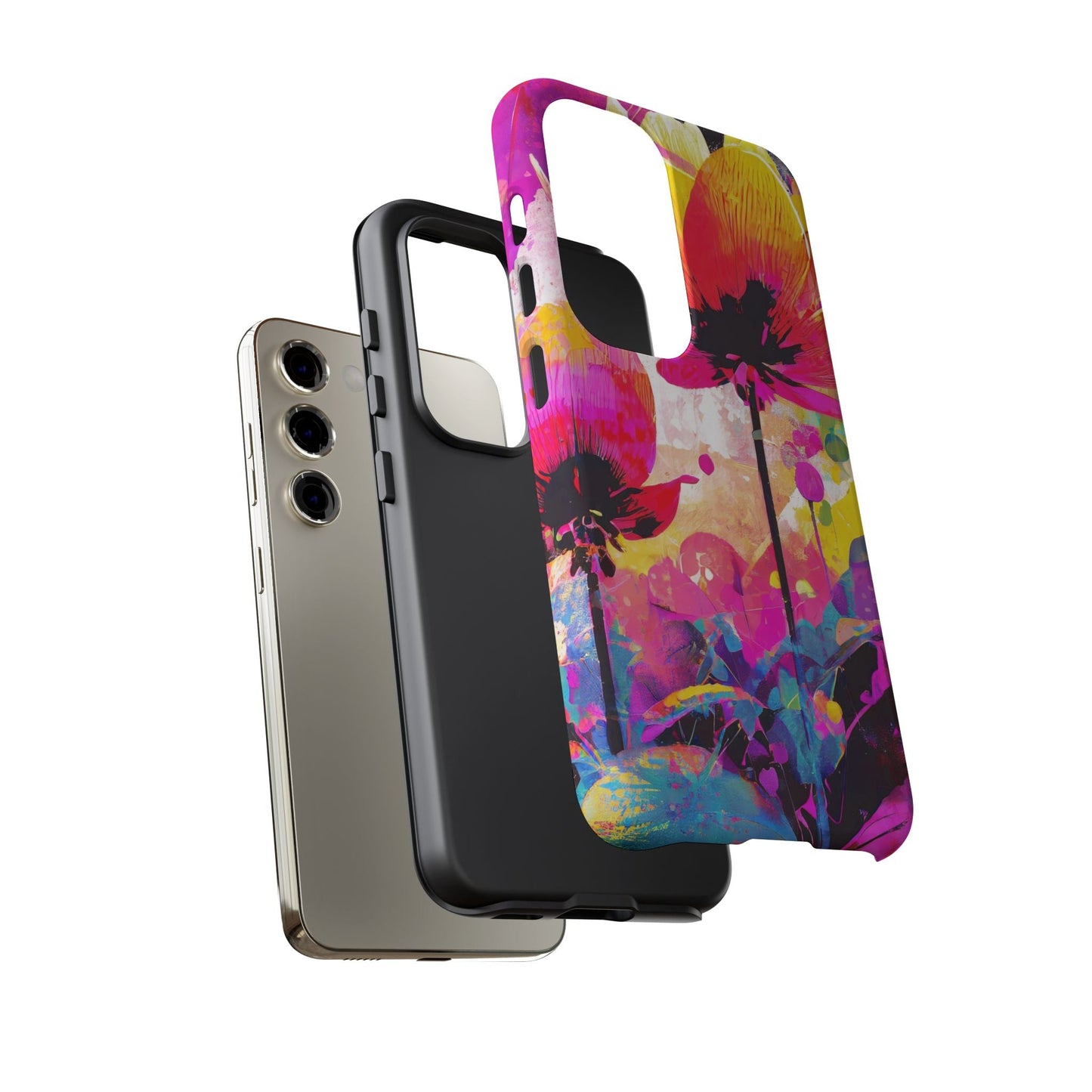 Neon Floral Tough Phone Case