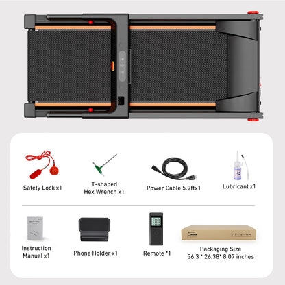 DeerRun A1 Pro Move+  6% Incline Foldable Treadmill——Upgraded Chip & NFC Support | 350Lbs, 10mph