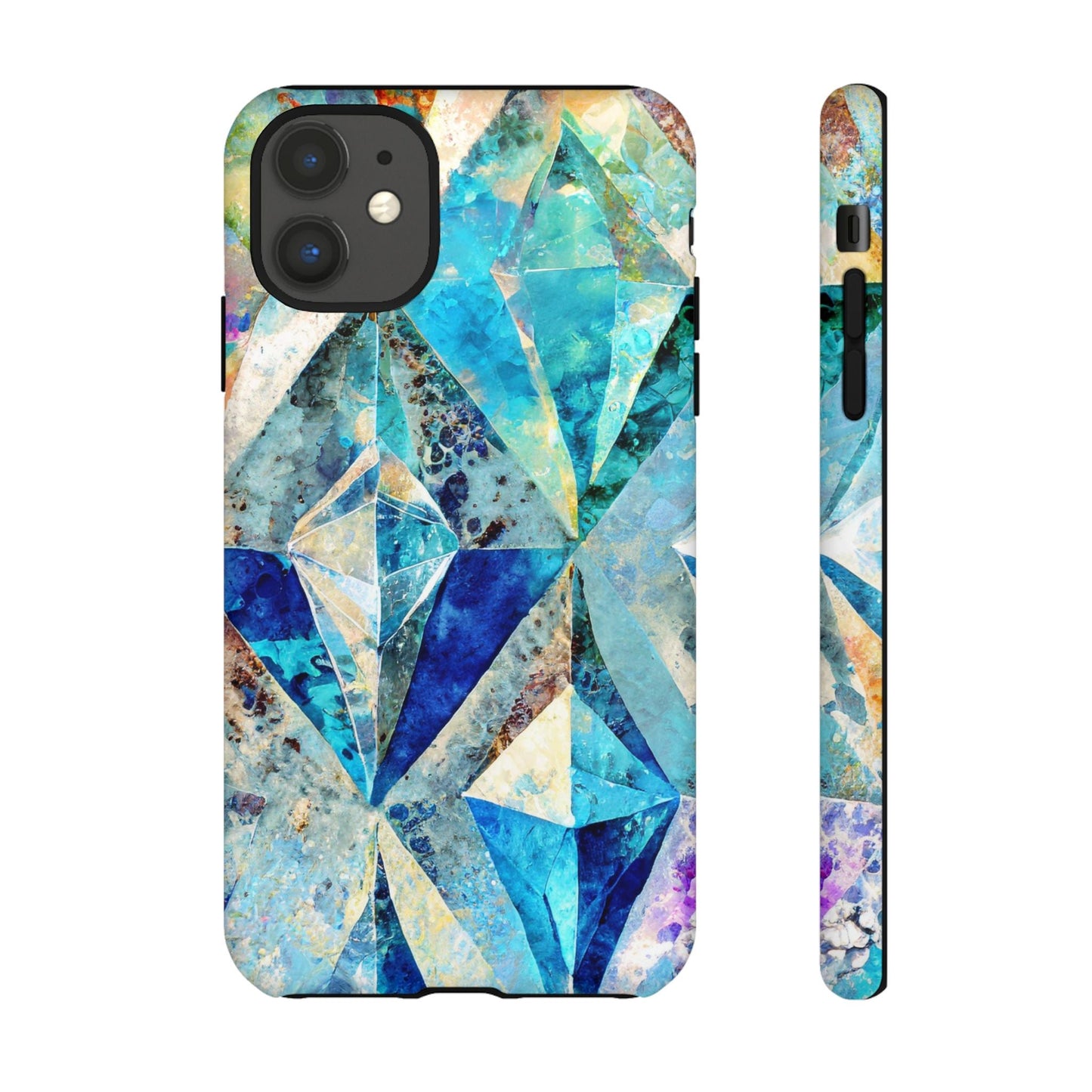 Diamond Blue Abstract Tough Phone Case