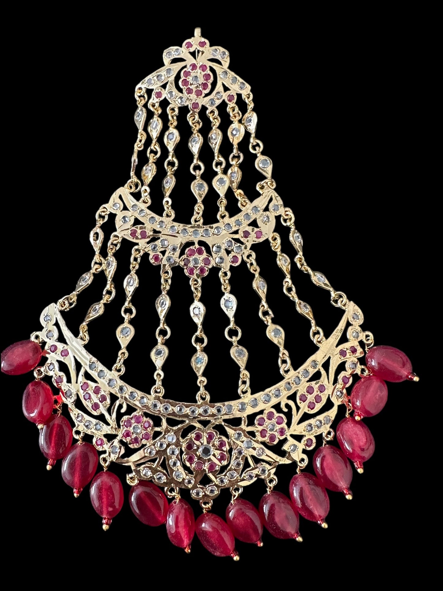 DJHR129 ANAITA Jhoomar in Ruby  ( SHIPS IN 3 WEEKS )