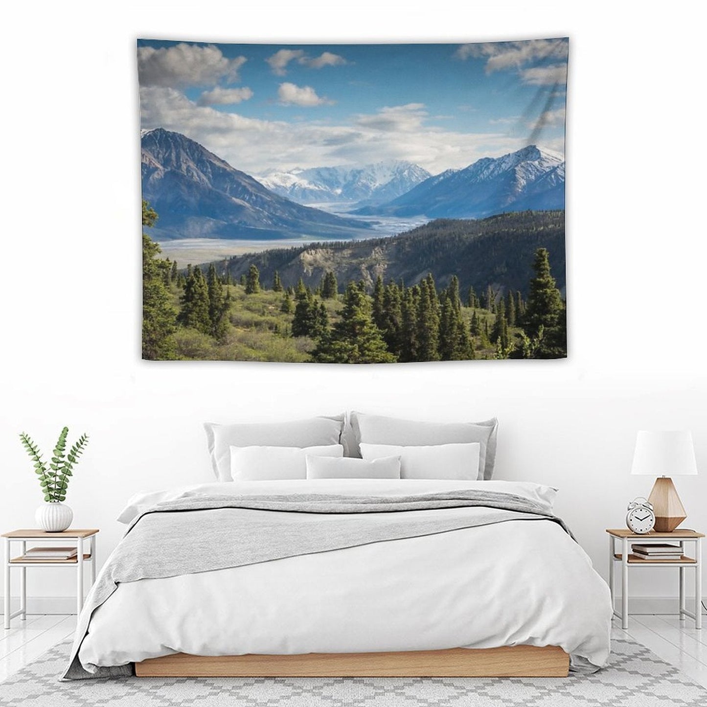 Forest Mountains River National Park Nature Photography Wall Art Tapestry