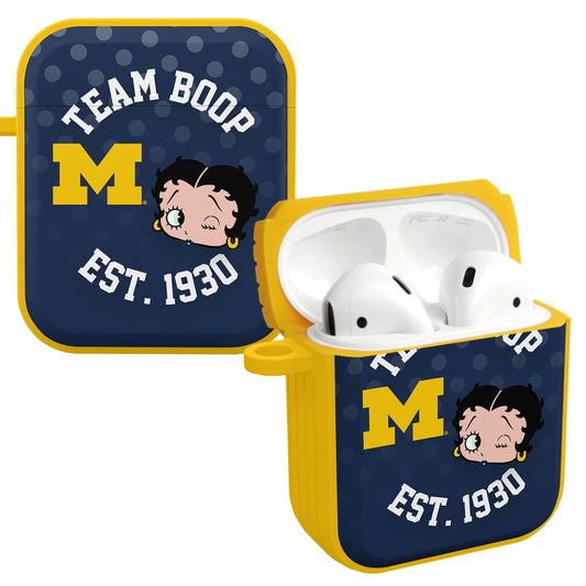 Michigan Wolverines X Betty Boop HDX Apple AirPods Gen 1 & 2 Case Cover