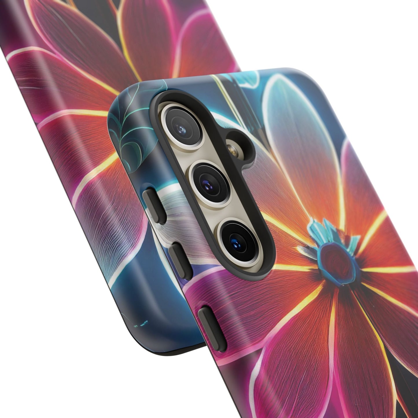 Vibrant Neon Flowers Tough Phone Case