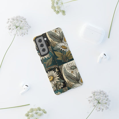 Abstract Teal Daisy Tough Phone Case