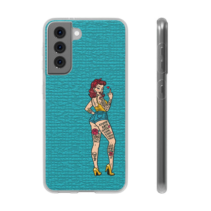 Sassy Pin-Up Stupid Boys Teal Flexi Phone Case