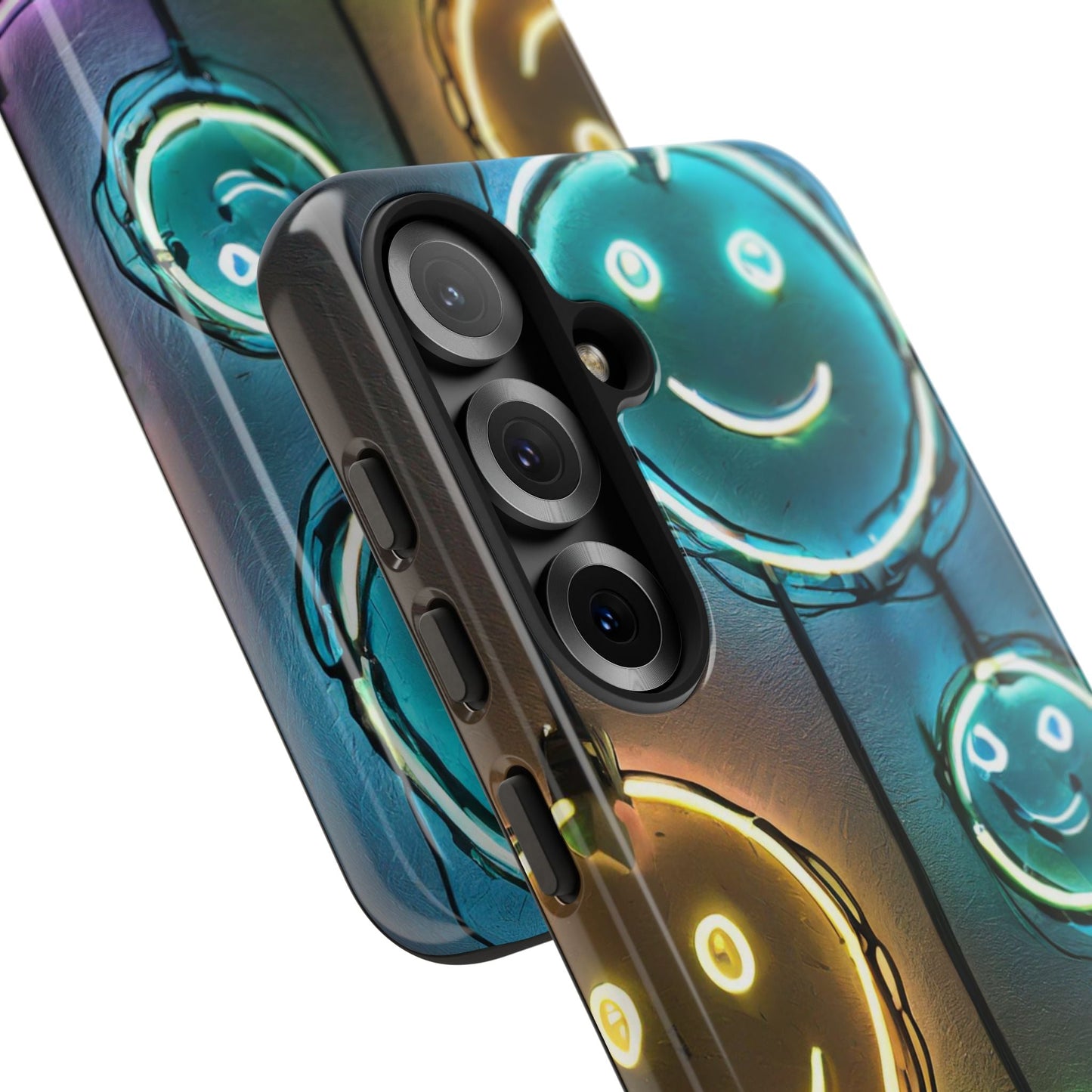 Colorful Neon Smiley Face Phone Case - Tough & Stylish Protection