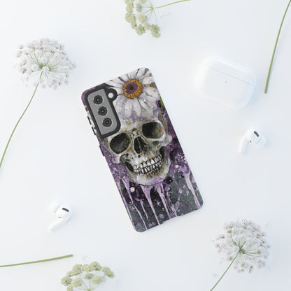 Plum Skull and Daisy Tough Phone Case
