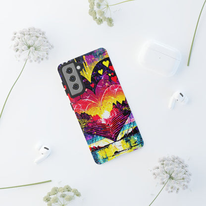 Vibrant Heart Sunset Tough Phone Case