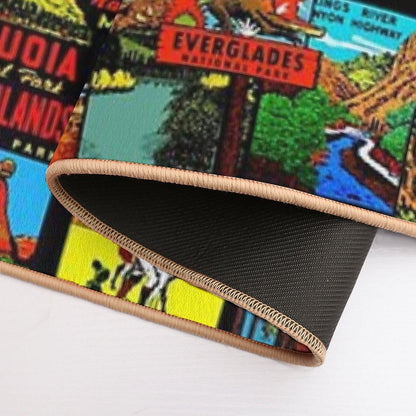 American National Parks Vintage Travel Decal Bomb Bath Mat