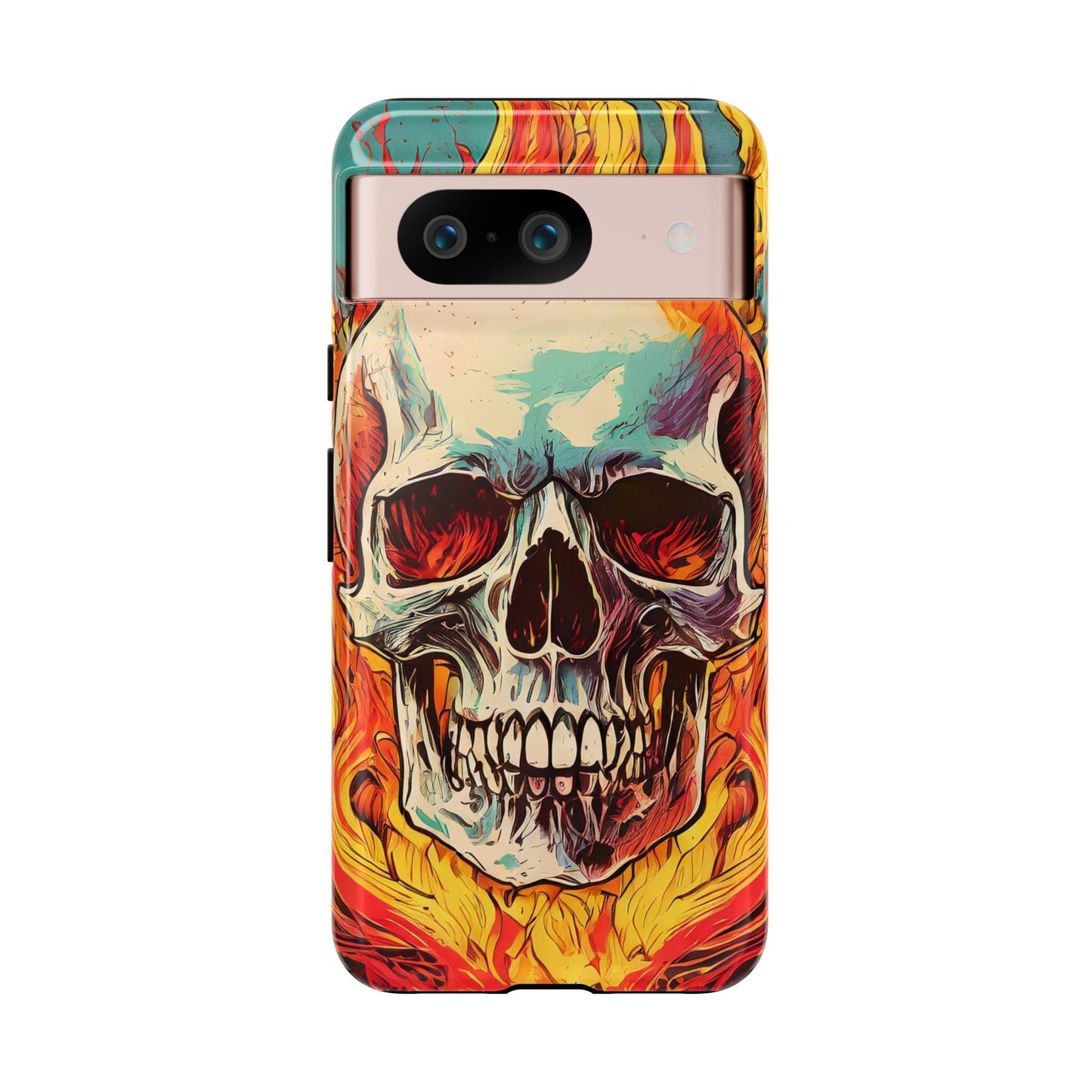 Flaming Skull Tough Phone Case