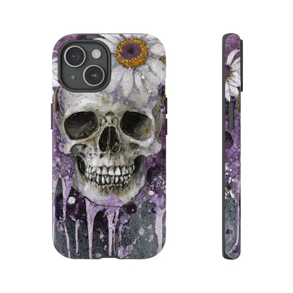 Plum Skull and Daisy Tough Phone Case