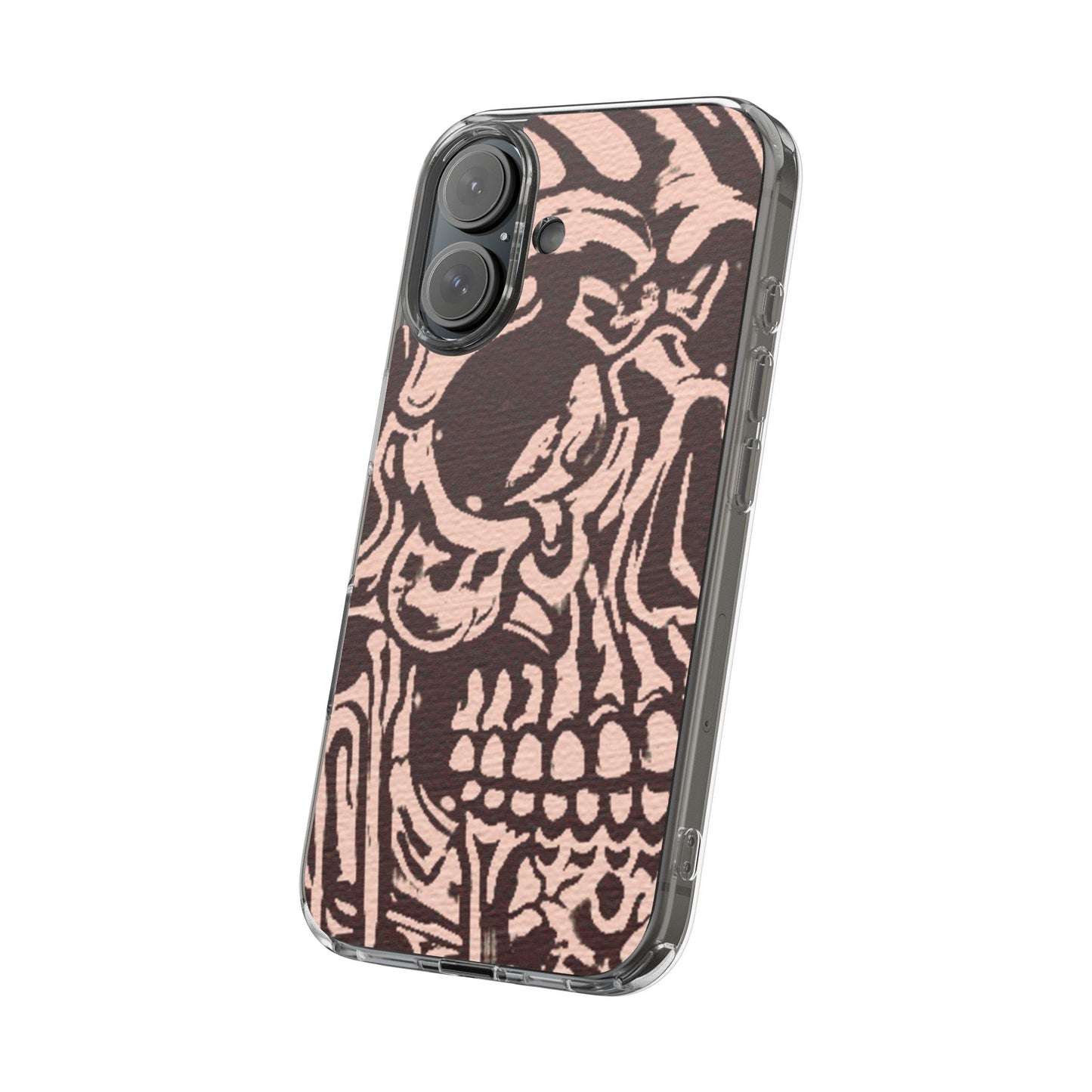 Gothic Abstract Skull Clear Phone Case