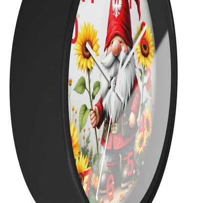 Holiday Sunflower Polish Gnome Wall Clock