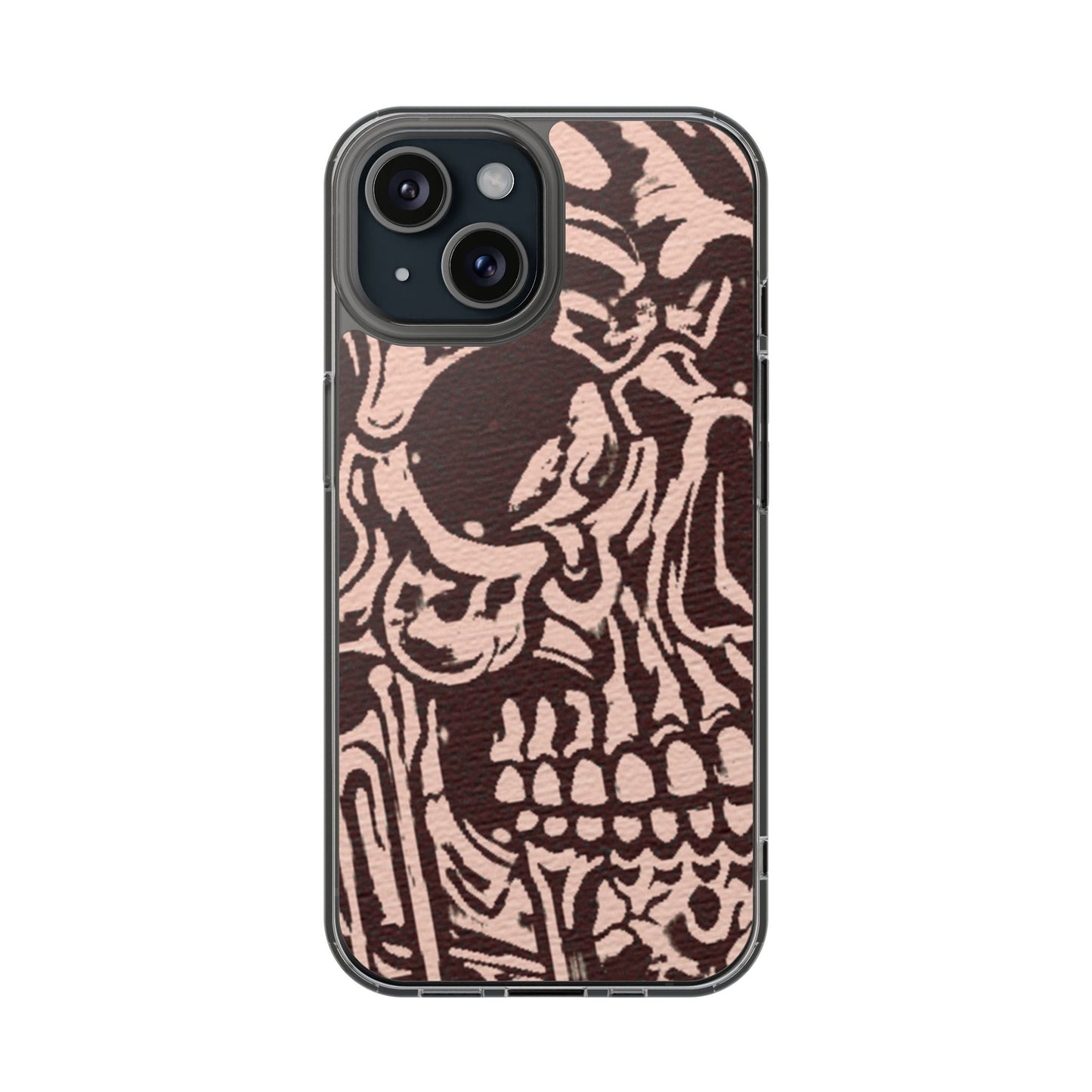 Gothic Abstract Skull Clear Phone Case