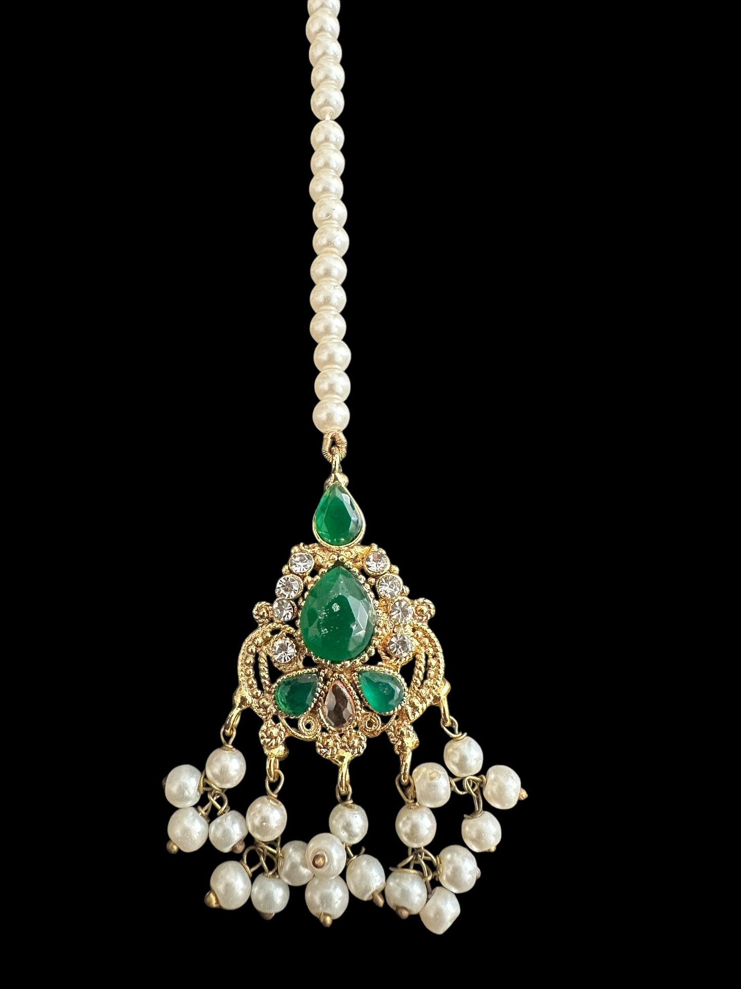 JTK18 Rehma jhoomar tika in green ( READY TO SHIP )