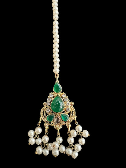 JTK18 Rehma jhoomar tika in green ( READY TO SHIP )