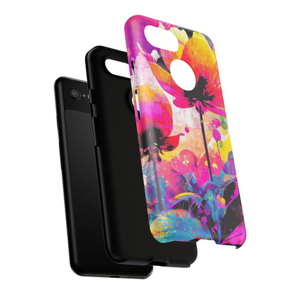 Neon Floral Tough Phone Case