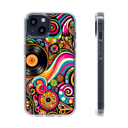 Colorful Vinyl Record Clear Phone Case
