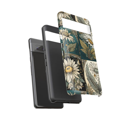 Abstract Teal Daisy Tough Phone Case