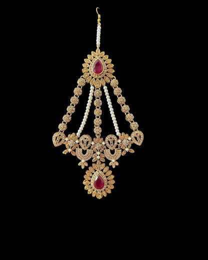 BR463 Ruby and zircon bridal set ( SHIPS IN 4 WEEKS )