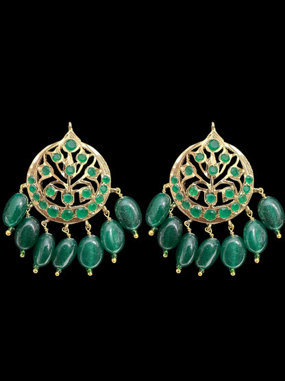 ET537 Asmee earrings in green  (READY TO SHIP )