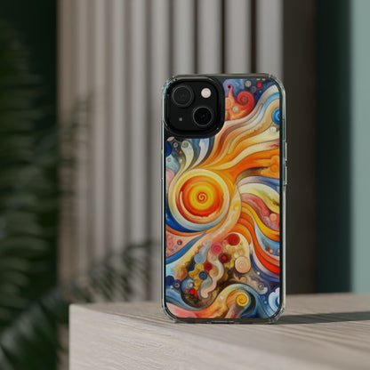 Colorful Abstract Swirl Clear Phone Case