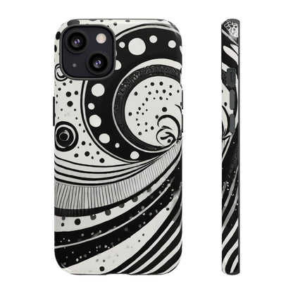 Artistic Black & White Swirl Tough Phone Case