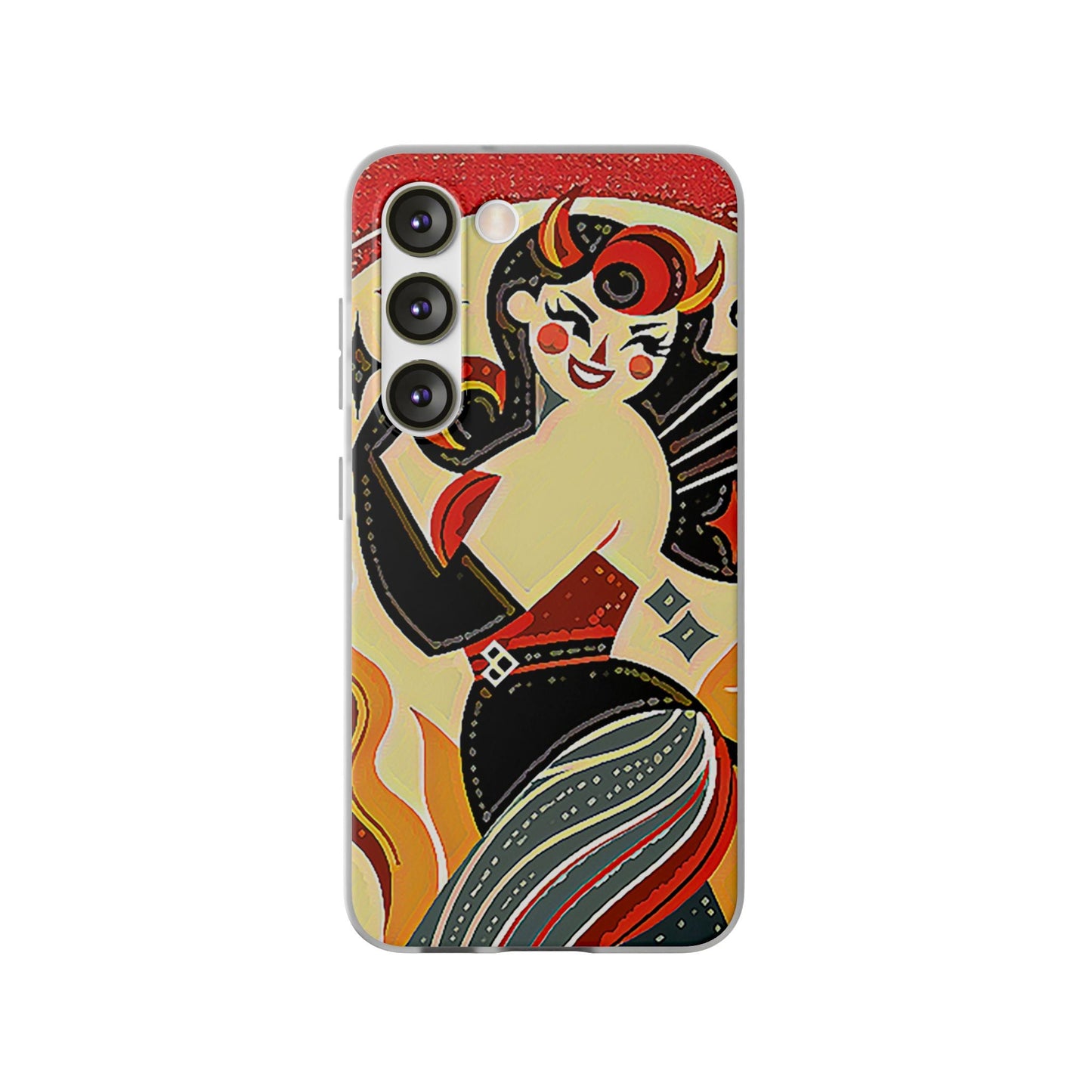 Red & Black Female Devil Flexi Phone Case