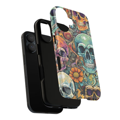 Artistic Skull Collage Tough Phone Case