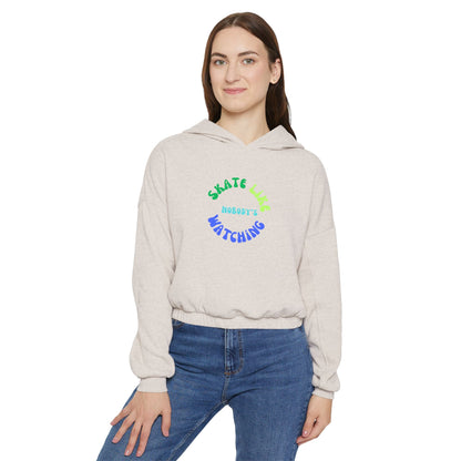 Women’s Cropped Blue/Green Skate Like Nobody's Watching Hoodie