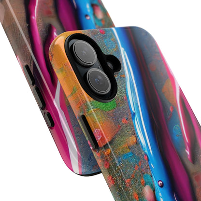 Colorful Artistic Paint Splatter Tough Phone Case