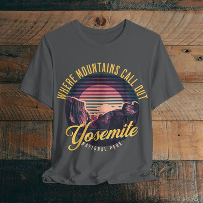 Yosemite National Park Unisex T-Shirt California Retro Mountains Call Out