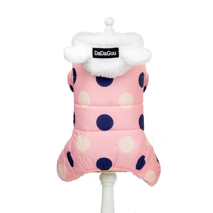 Polka Dot Four-leg Dog Warm Coat