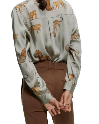 Good Morning America Morgan Norwood Cheetah Print Blouse
