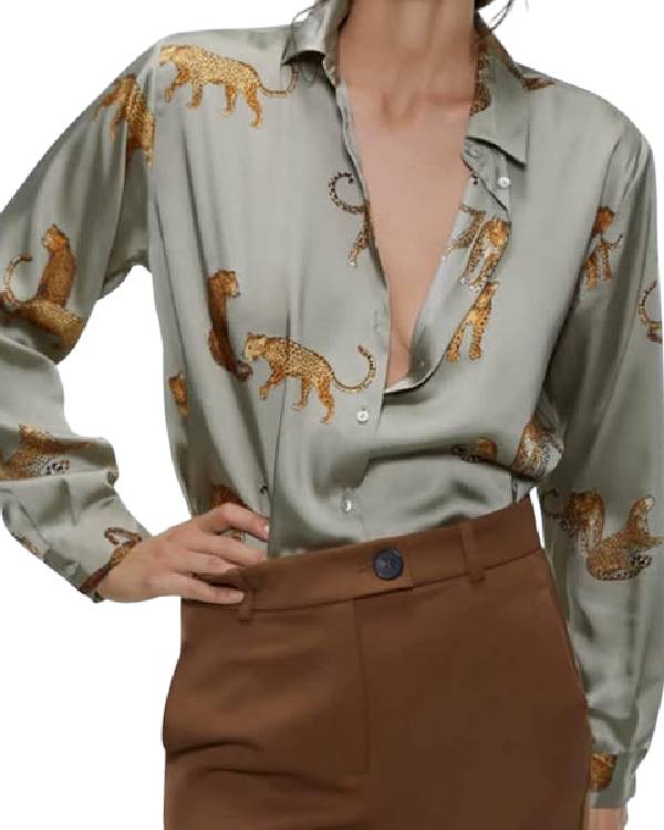 Good Morning America Morgan Norwood Cheetah Print Blouse