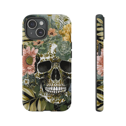 Floral Skull Tough Phone Case