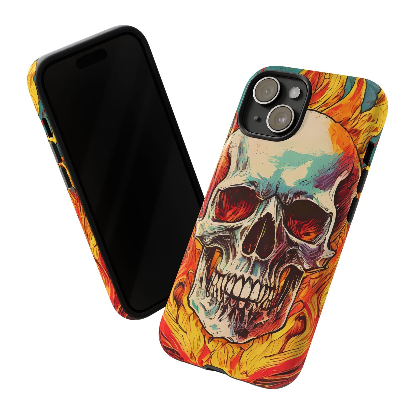 Flaming Skull Tough Phone Case