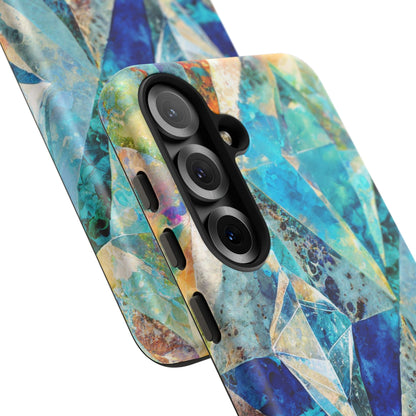 Diamond Blue Abstract Tough Phone Case