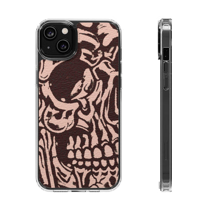 Gothic Abstract Skull Clear Phone Case