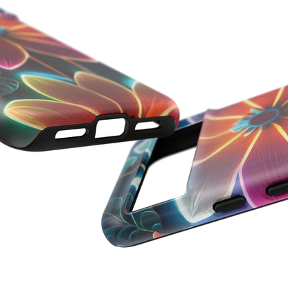 Vibrant Neon Flowers Tough Phone Case
