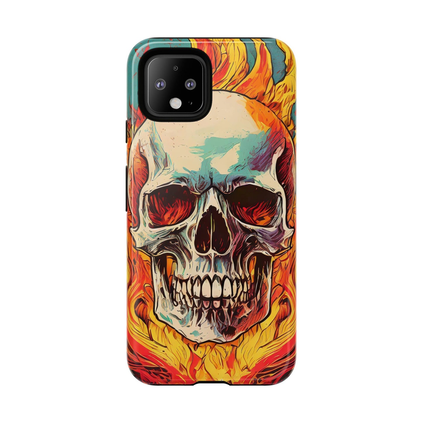 Flaming Skull Tough Phone Case