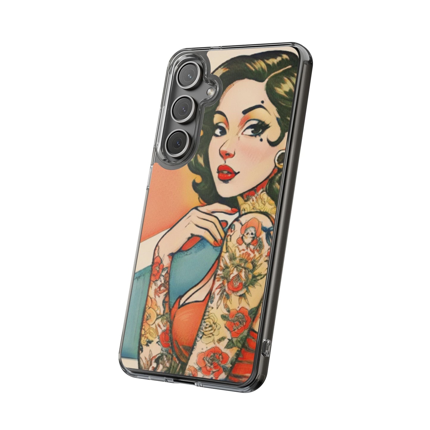 Retro Pin Up Clear Phone Case