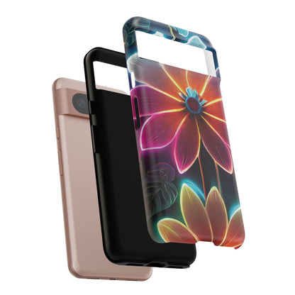 Vibrant Neon Flowers Tough Phone Case