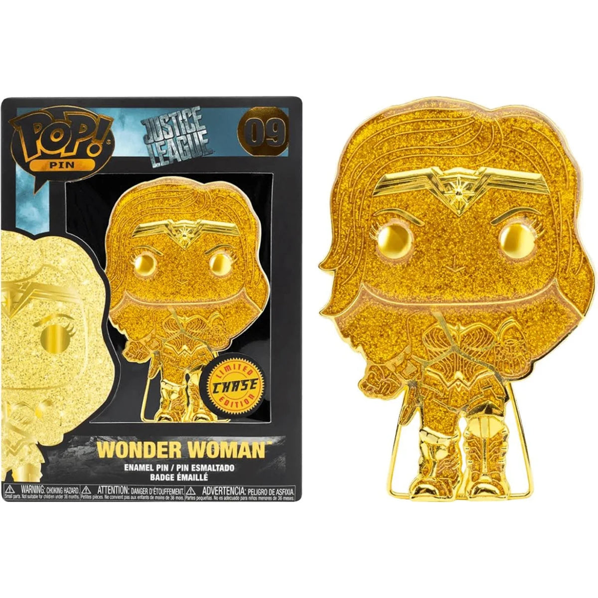 Funko Pop Pin DC: Wonder Woman (Chase) 4-Inch Enamel Pin #09