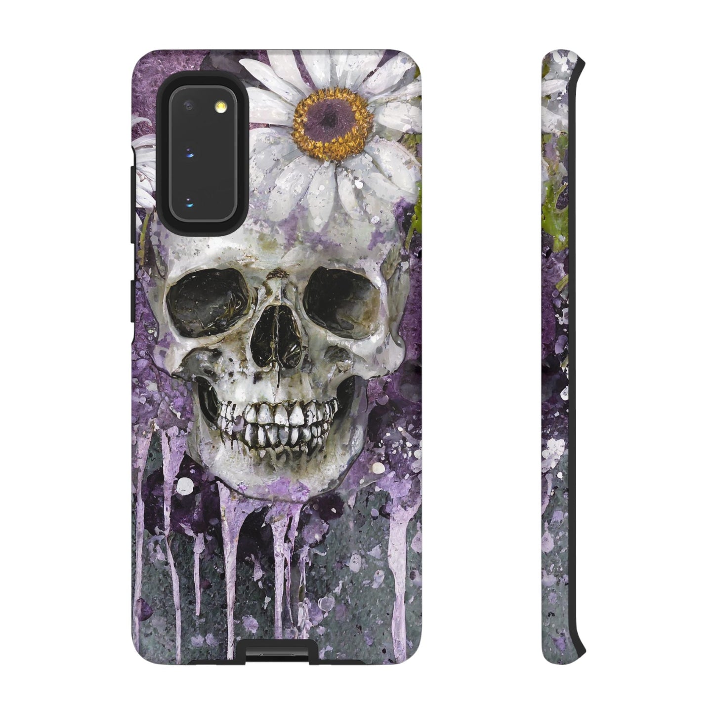 Plum Skull and Daisy Tough Phone Case